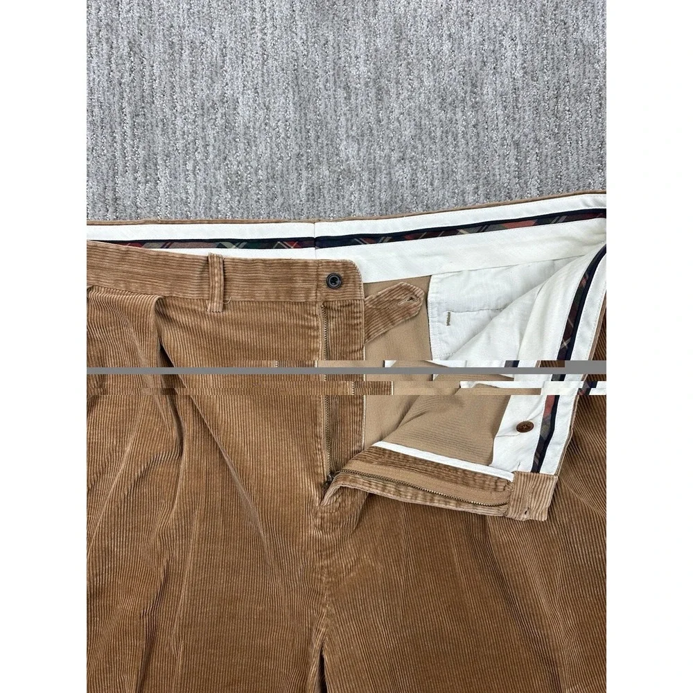 Vtg Polo Ralph Lauren Big Andrew Pants 50Bx30 Brown Corduroy Pleated Classy